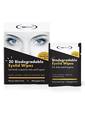 The Eye Doctor Eyelid Wipes – 20 x Single use Eyelid Wipes – Suitable for Sensitive Eyes, Dry Eyes, Blepharitis & MGD - Detergent and Preservative Free Eye Wipes