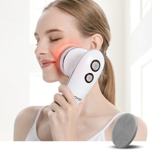 VOYOR Handheld Massager Cordless Deep Tissue Cellulite Massager for Face, Hand, Arm, Neck, Foot and Body, Silicone Face Brush, 3 Multi-Functional Heads, IPX7 Waterproof & Rechargable VRMM1
