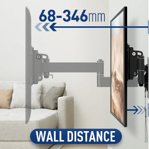 Mounting Dream Monitor / TV Wall Bracket Lockable for Camping, for Most 10-26 inch TVs with VESA 50x50, 75x75, 100x100 mm up to 10 kg, Caravan / Motorhome / RV TV Bracket MD2209-03