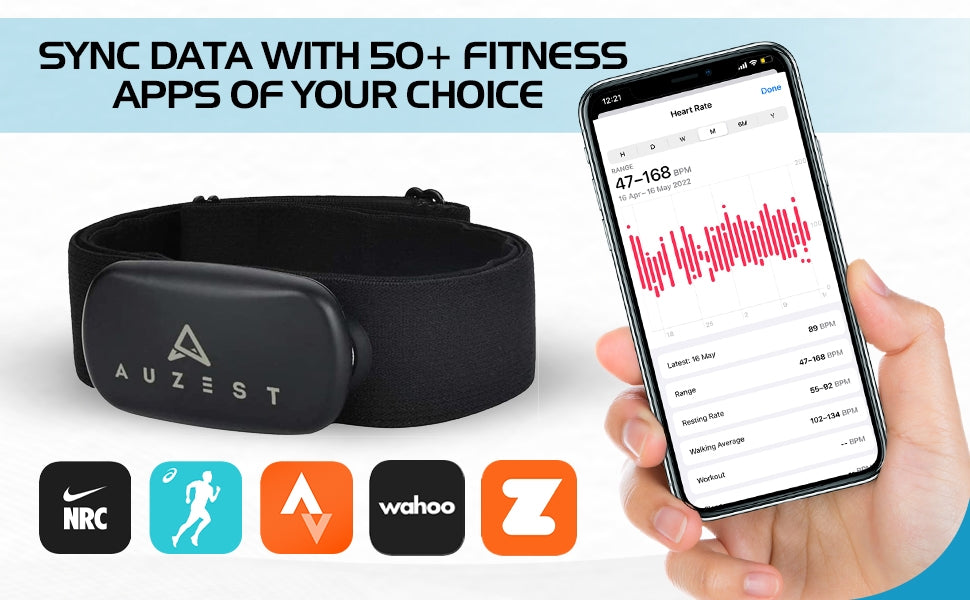 Heart Rate Monitor Bluetooth ANT+ with Chest Strap for Running Cycling Gym and other Sports