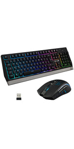 THE G-LAB Combo TUNGSTEN - Backlit Wireless Gaming Keyboard and Mouse Set – UK QWERTY Wireless Gaming Keyboard + 2400 DPI Wireless Gaming Mouse - Pack for PC/PS4/PS5/Xbox One/Xbox Series X/S - NEW