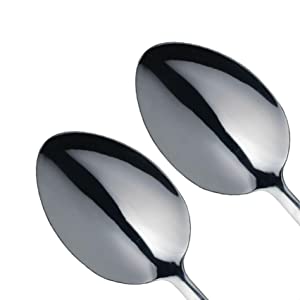 MasterClass MCSRVSPNS Stainless Steel Serving Spoons, Silver, 2-Piece, 23.5 cm