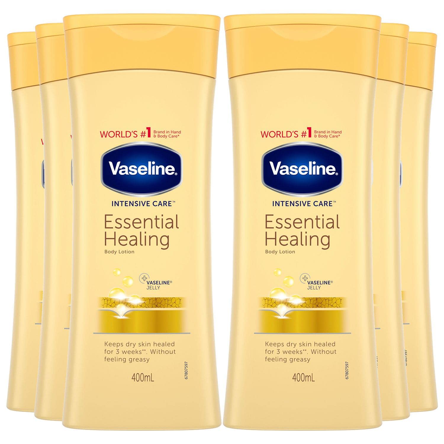 x6 Vaseline Intensive Care Essential Healing Dry Skin Body Lotion 400ml