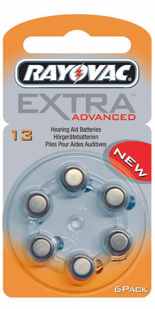 4 x Rayovac Type 13 Hearing Aid Batteries (6 Pack) + 1 Pack Free!