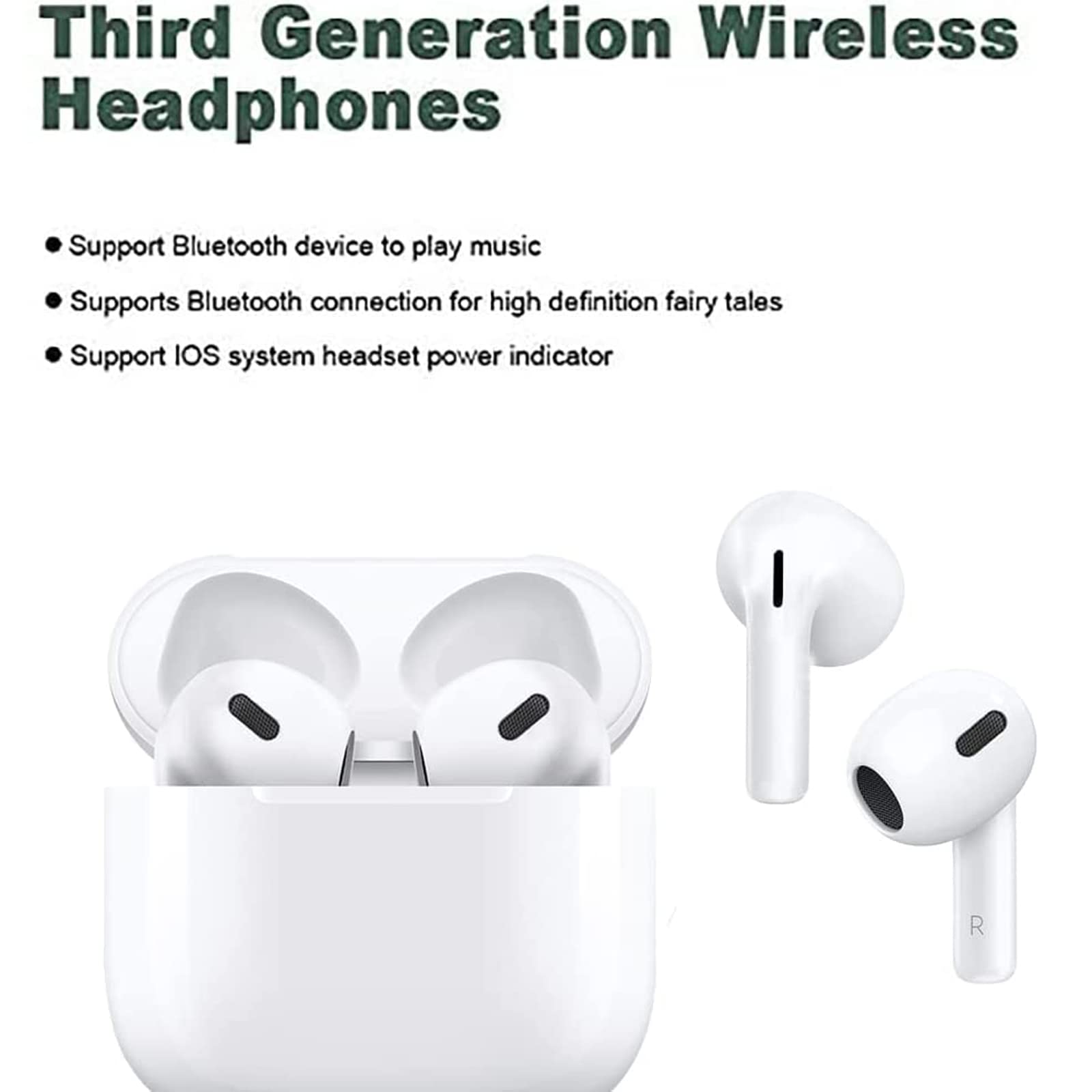 IPX7 Waterproof 5.1 Bluetooth Hi-Fi Stereo Sound Wireless Earphones With Mic, 30H Playtime Bluetooth Headphones With Fast Charging Case for Airp𝖔𝖉𝖘/iPhone