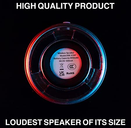 Hurricane Sound: Mini Portable Speaker. Subwoofer Bass Effect. Wireless, Bluetooth 5.0 For Smartphone, Tablet, Pc. Double Paring Easy To Connect