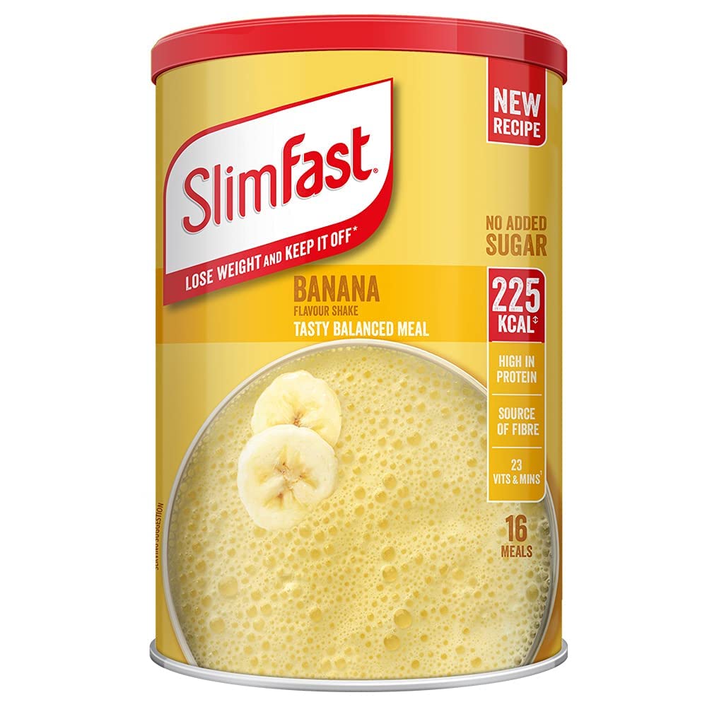 SlimFast Balanced Meal Shake, Healthy Shake for Balanced Diet Plan with Vitamins and Minerals, High in Fibre, Banana Flavour, 16 Servings, 584 g