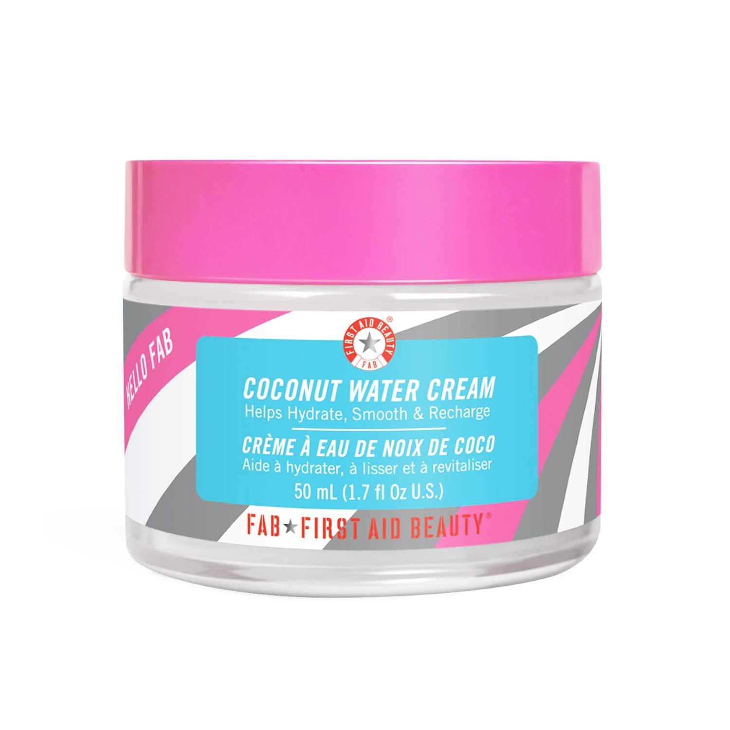 First Aid Beauty Hello FAB Coconut Water Cream – Lightweight, Oil-Free Face Moisturiser – 1.7 oz.
