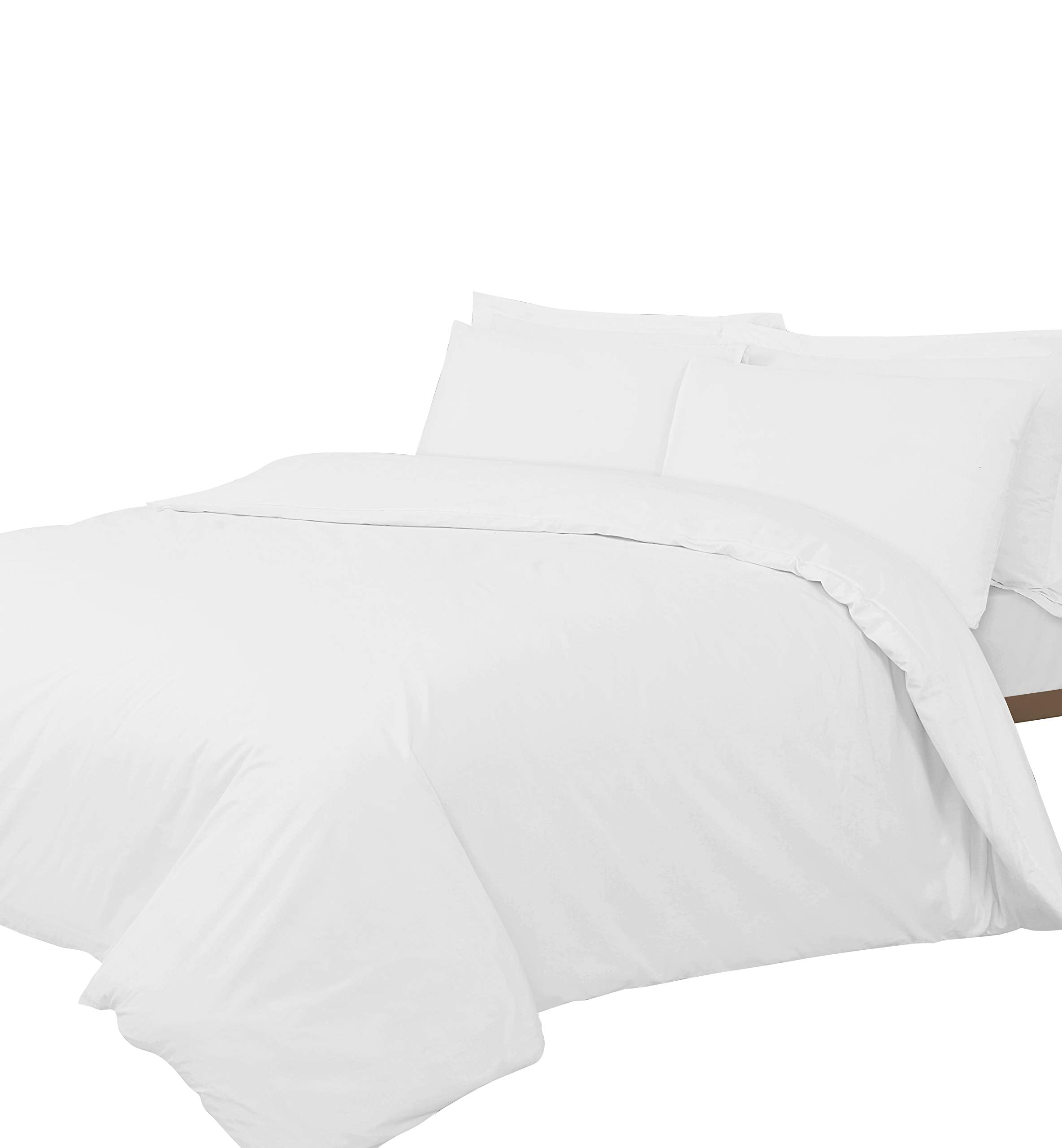 Indus Textiles 100% Egyptian Cotton 400 Thread Count 12"/30CM Depth Fitted Bed Sheets White Hotel Quality Bedding, Double
