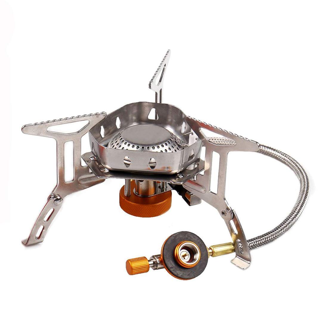 Sagafly Portable Camping Gas Stove Mini, 3500W Windproof Backpacking Stove with Piezo Ignition Outdoor Cooker Burner Camping Stove for Fishing Picnic