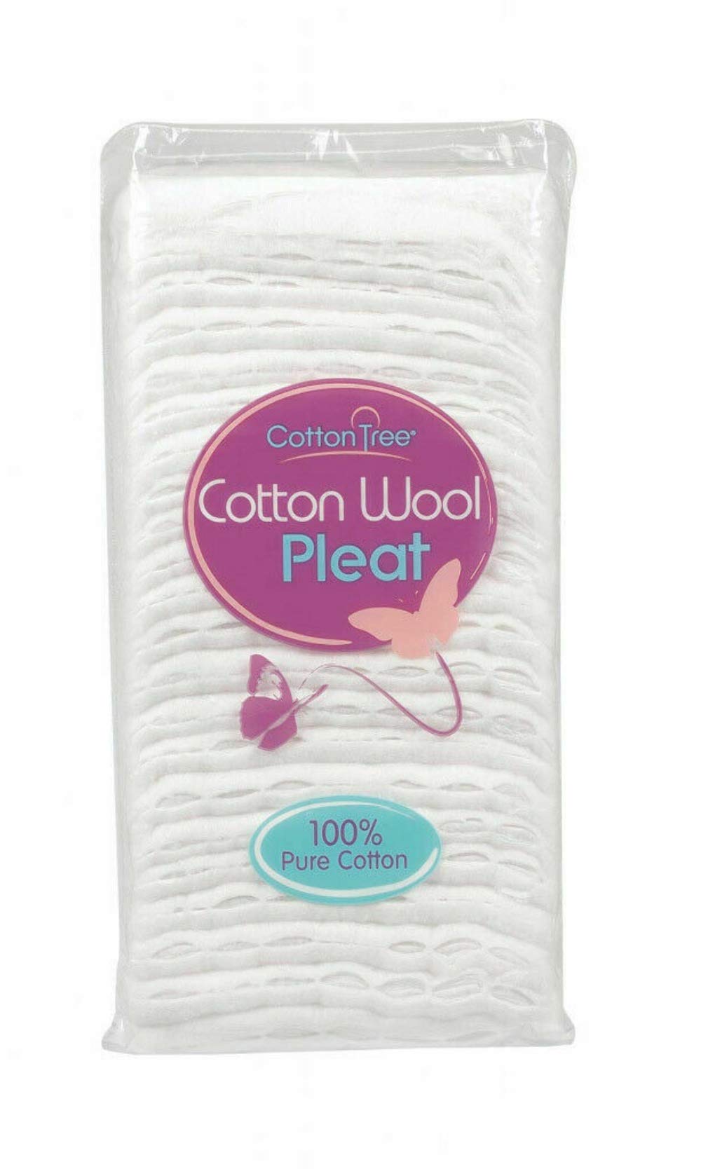 Cotton Tree 100% Pure Cotton, Super Soft Cotton Wool Pleat, White