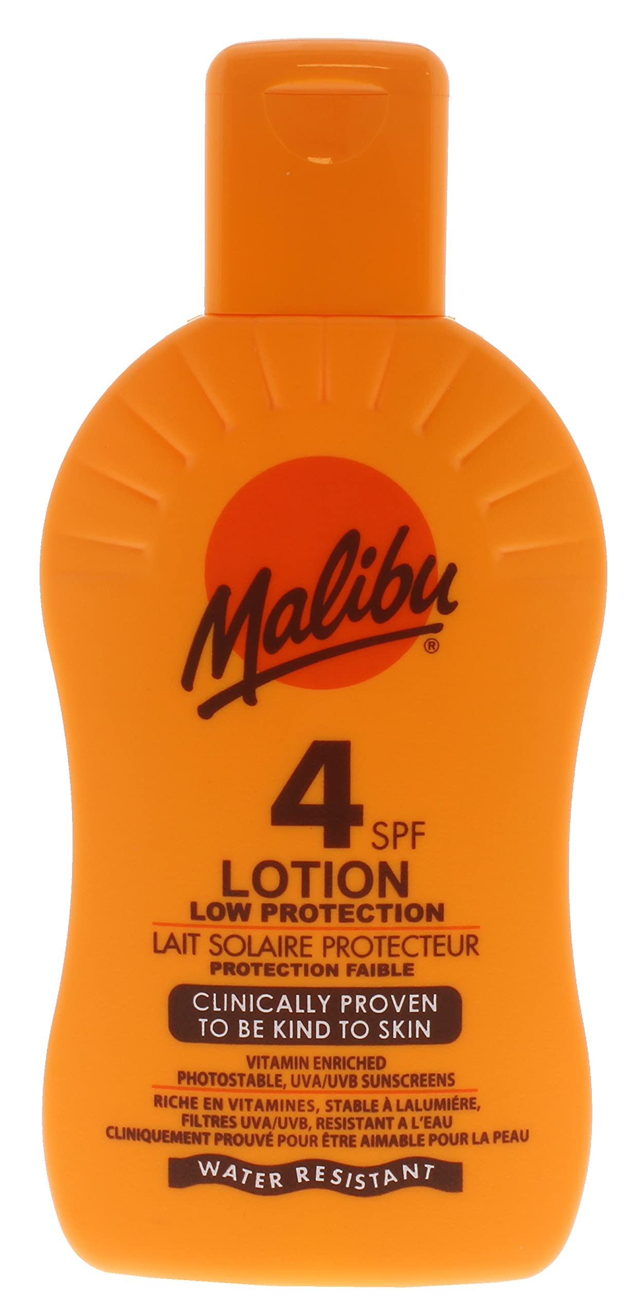 Malibu Low Protection Water Resistant Vitamin Enriched SPF 4 Sun-Screen Lotion, 200ml