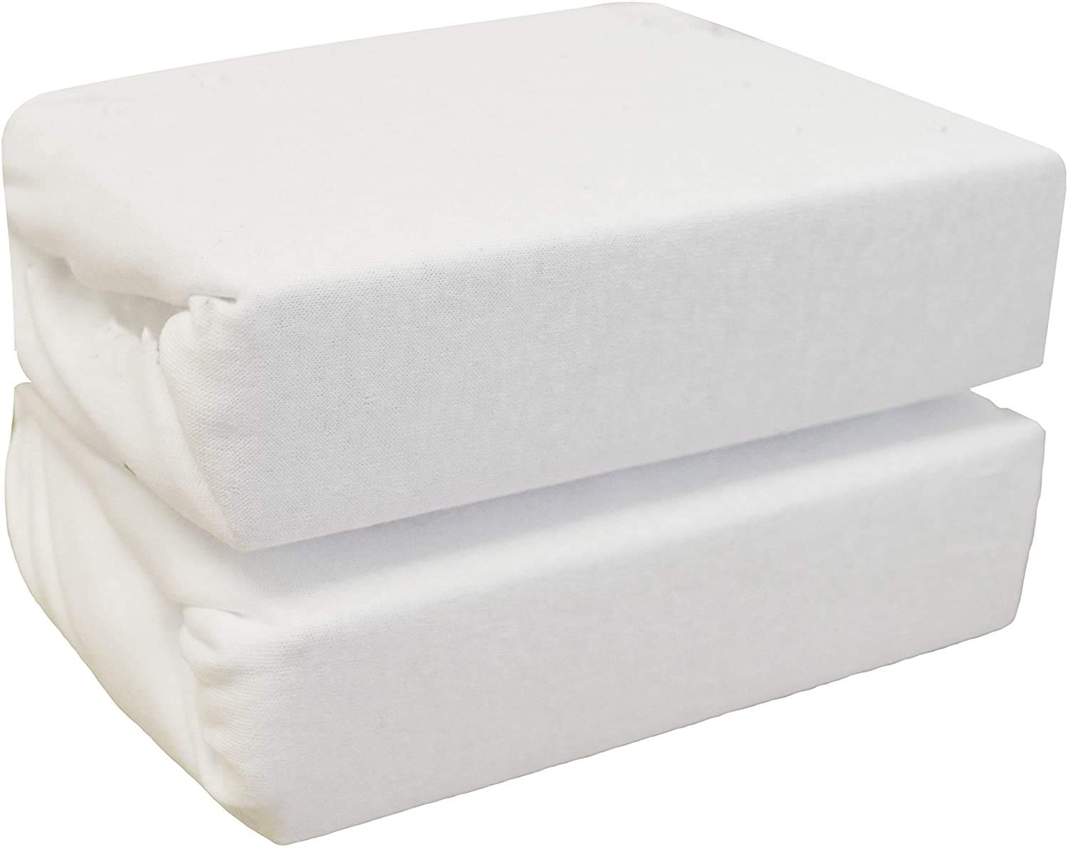 100% Organic Jersey Cotton Compatible with Next 2 Me Crib Baby Fitted Sheets Universal for Bedside Crib 2 Pack