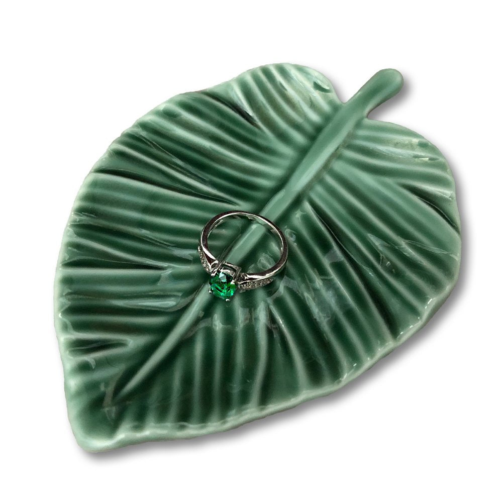 Leaf Trinket Dish Decorative Ring Dish Holder for Jewelry Engagament Wedding Birthday Gifts