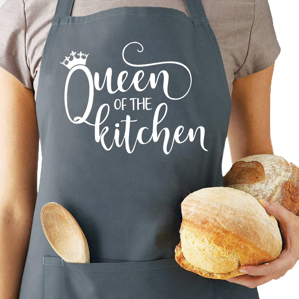 Funny Apron for Women, Cute Kitchen Cooking Aprons with 2 Pockets for Chef, Baking Gift for Bakers, Mothers Day, 20th 30th 40th 50th 60th Birthday Gifts for Mom Wife Sister Aunt Grandma