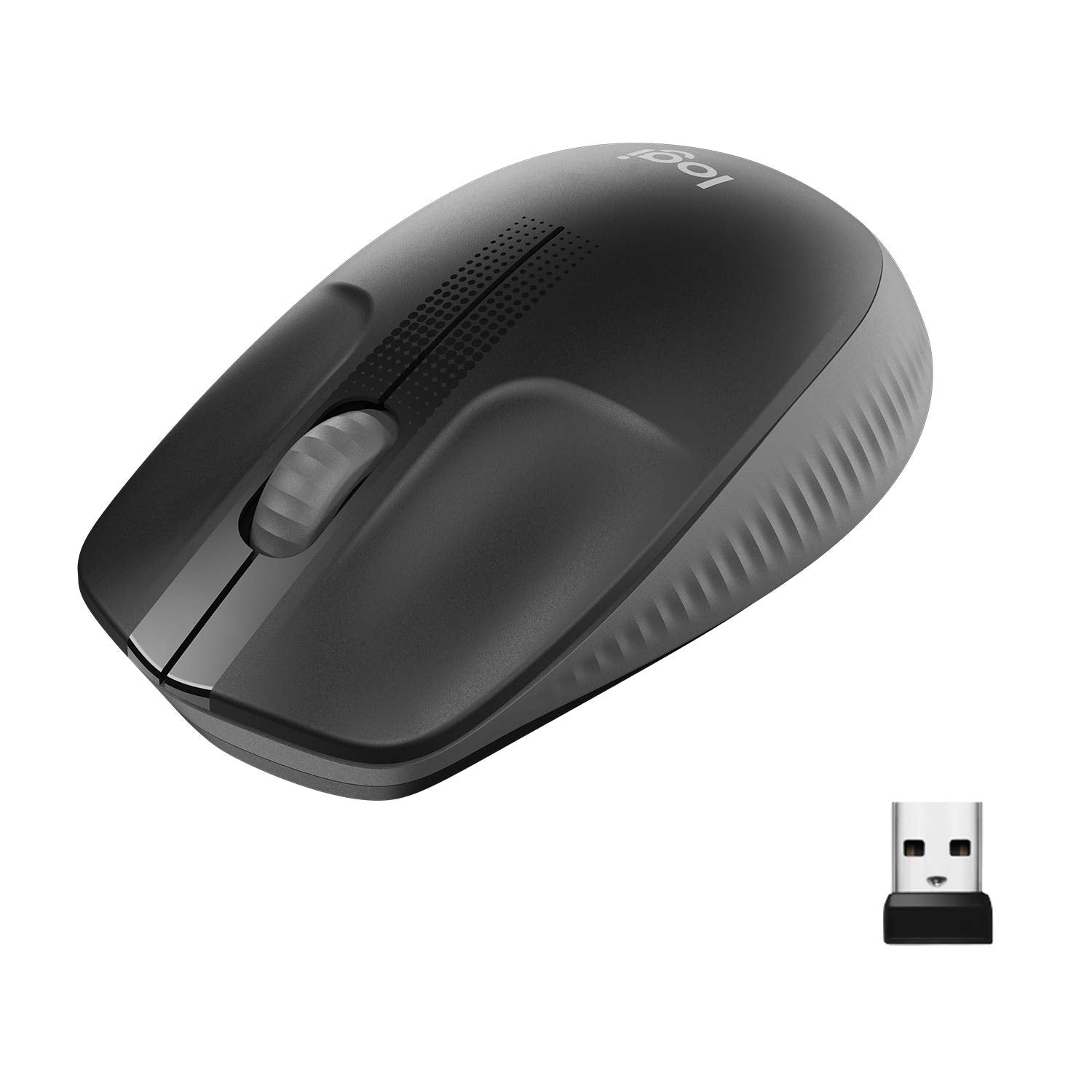 Logitech Wireless Mouse M190, Full Size Ambidextrous Curve Design, 18-Month Battery with Power Saving Mode, USB Receiver, Precise Cursor Control + Scrolling, Wide Scroll Wheel, Scooped Buttons - Black