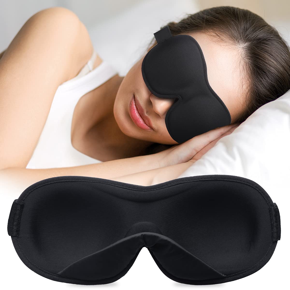 onaEz Sleep Mask New Upgrade Inner Padded Nose Design, Sleep Eye Masks for Women, Soft Breathable Eye Mask for Sleeping, Eye Shade Cover with Adjustable Strap for Travel Yoga Nap