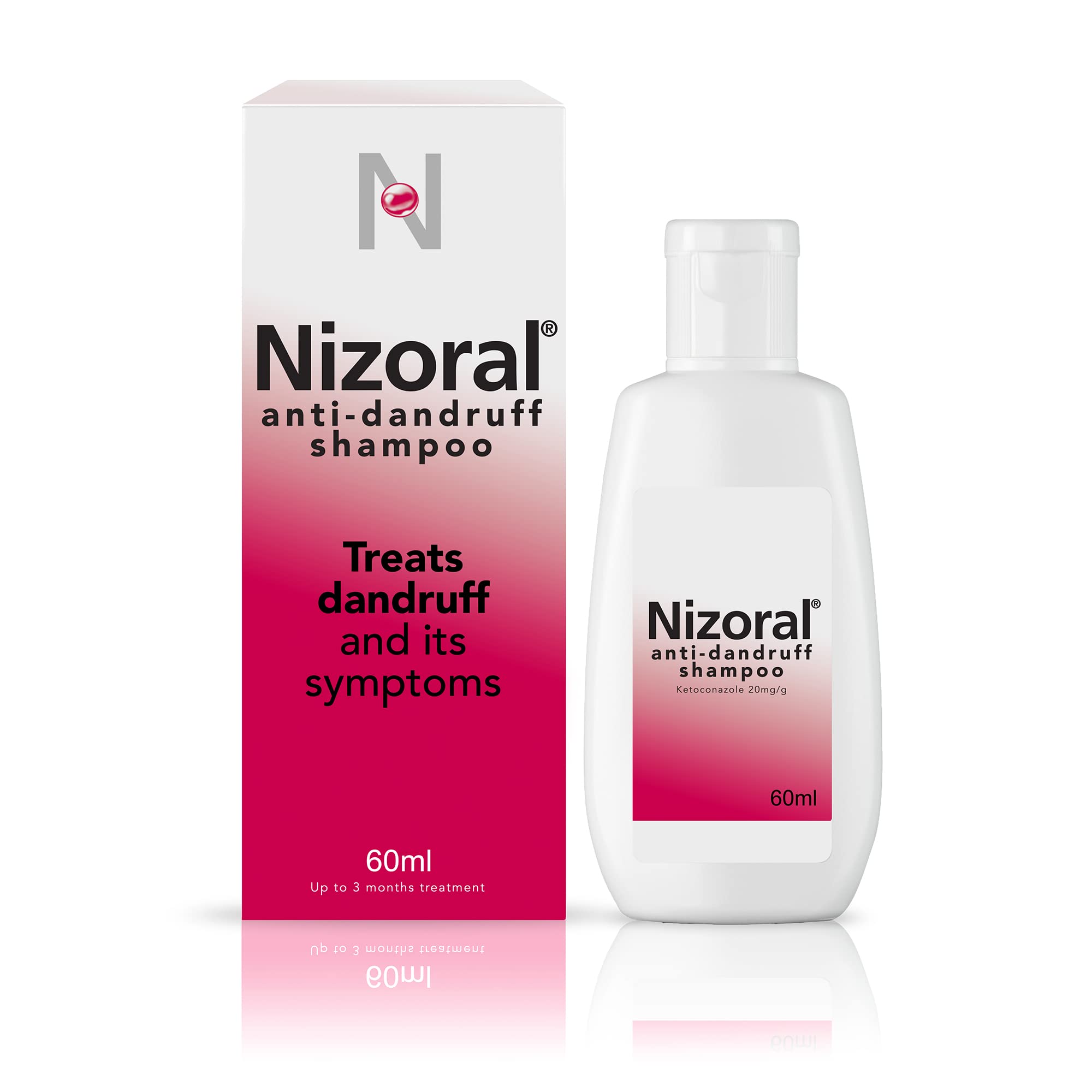 Nizoral Anti-dandruff Shampoo, Treats and Prevents Dandruff, Suitable for Dry Flaky and Itchy Scalp, Contains Ketoconazole - 60ml
