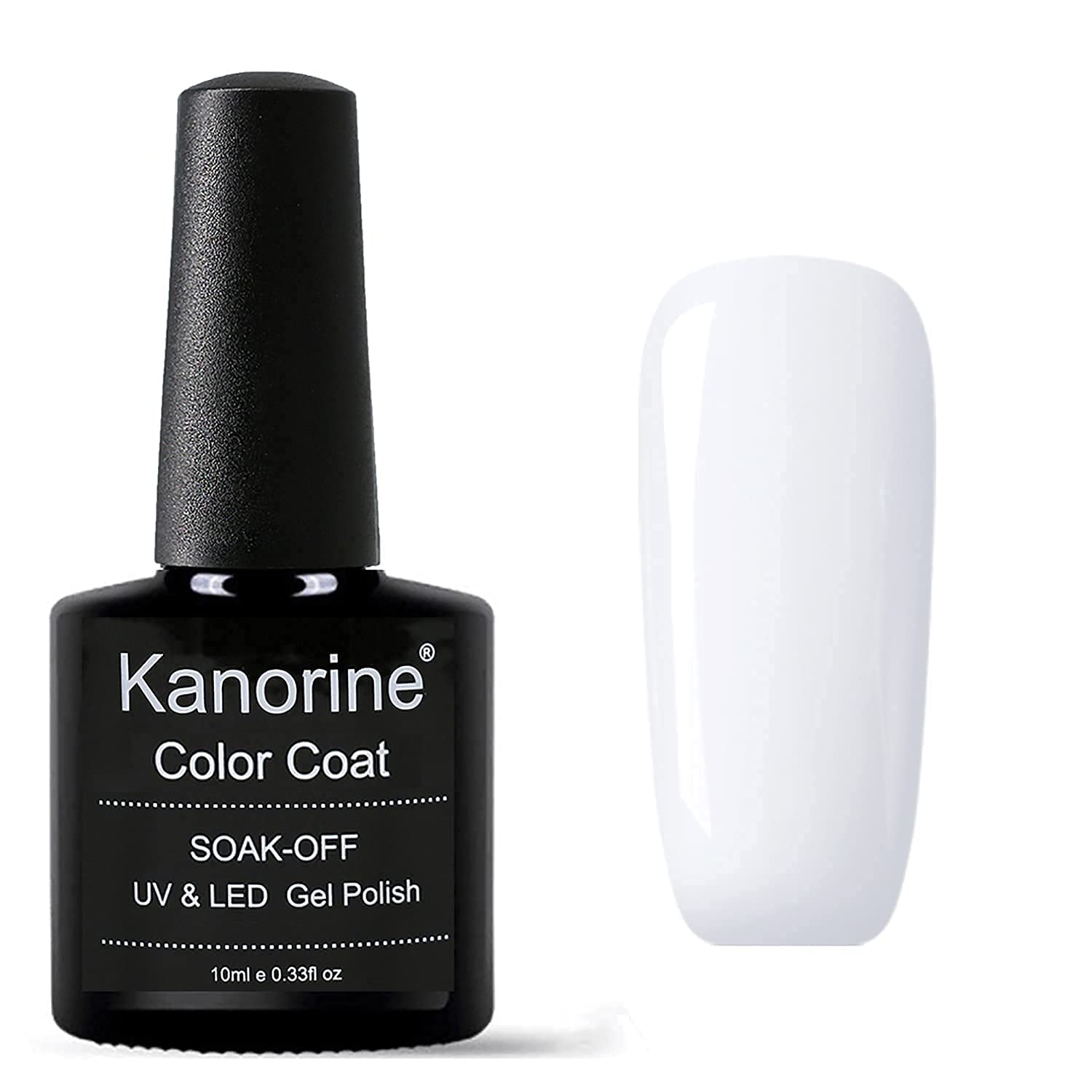 KANORINE Gel Polish Soak-Off UV/LED White Colour Gel Nail Polish white Color Coat Gel Nail Varnish Nail Art TYPE 10ml