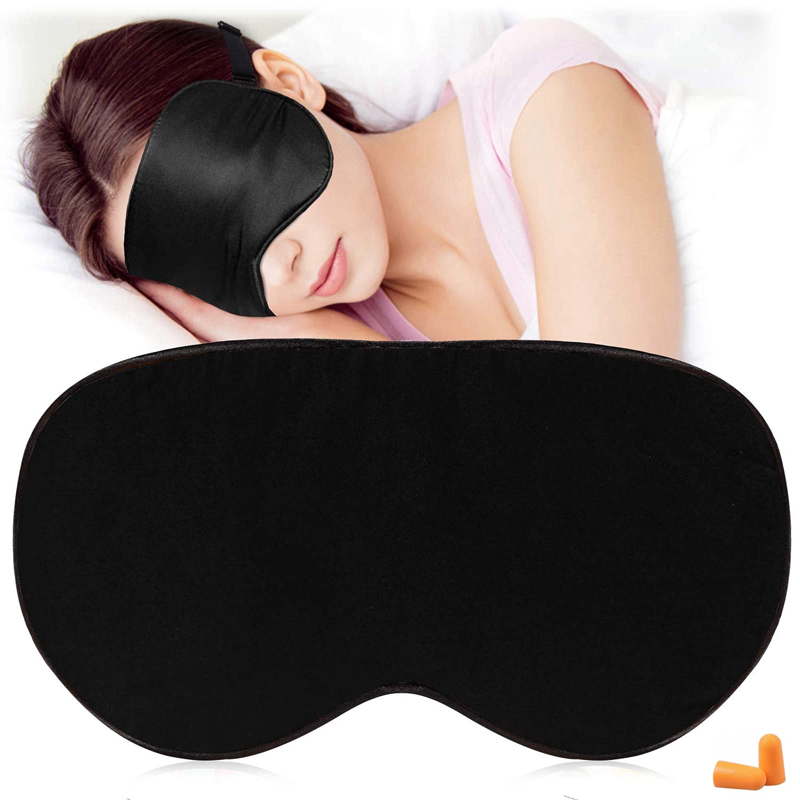 Sleep Masks & Blindfold，Super-Smooth Eye mask for Sleeping，Suitable for Travel, nap, Night Sleep,for Men Women Children Sleeping mask (Black)