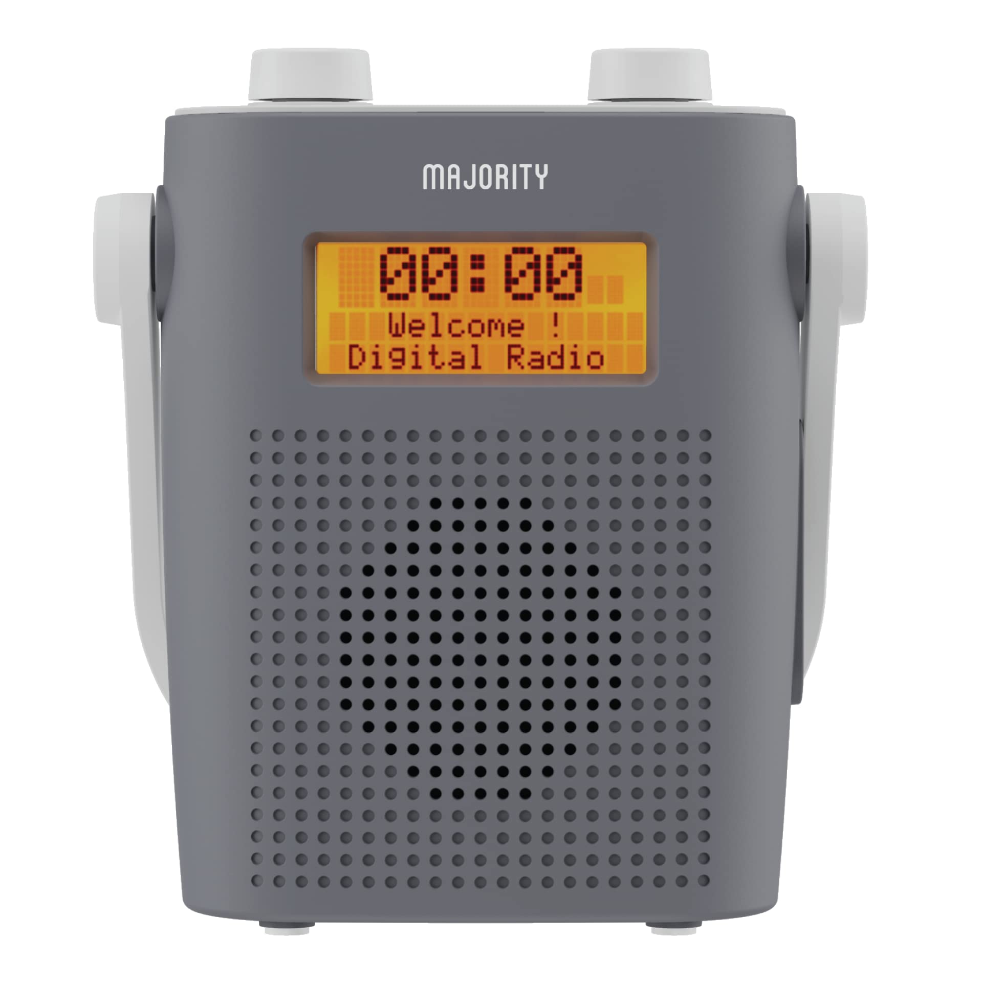 Waterproof DAB Radio with Bluetooth | Portable IPX5 Shower DAB, DAB+ Digital and FM Radio | Majority Eversden Water Resistant Radio | In-Built Battery, Mains Powered, 20 Presets and LED Display