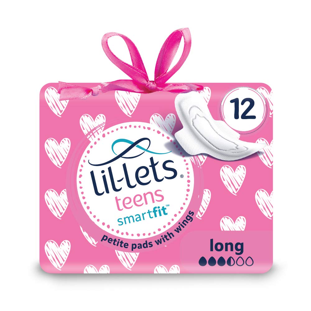 Lil-Lets Teens Long Pads, Petite Pads with Wings, 68 g, 12-Count