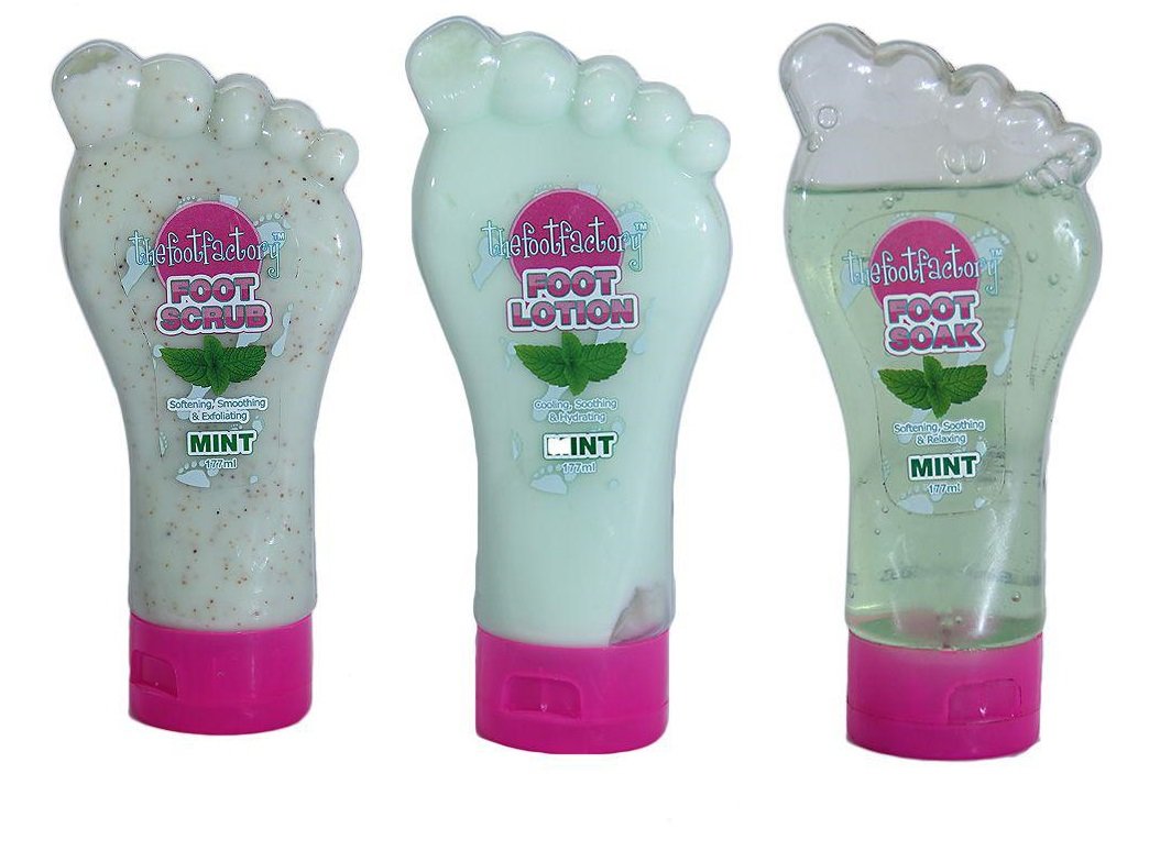 The Foot Factory Soak Lotion Scrub Mint Kit