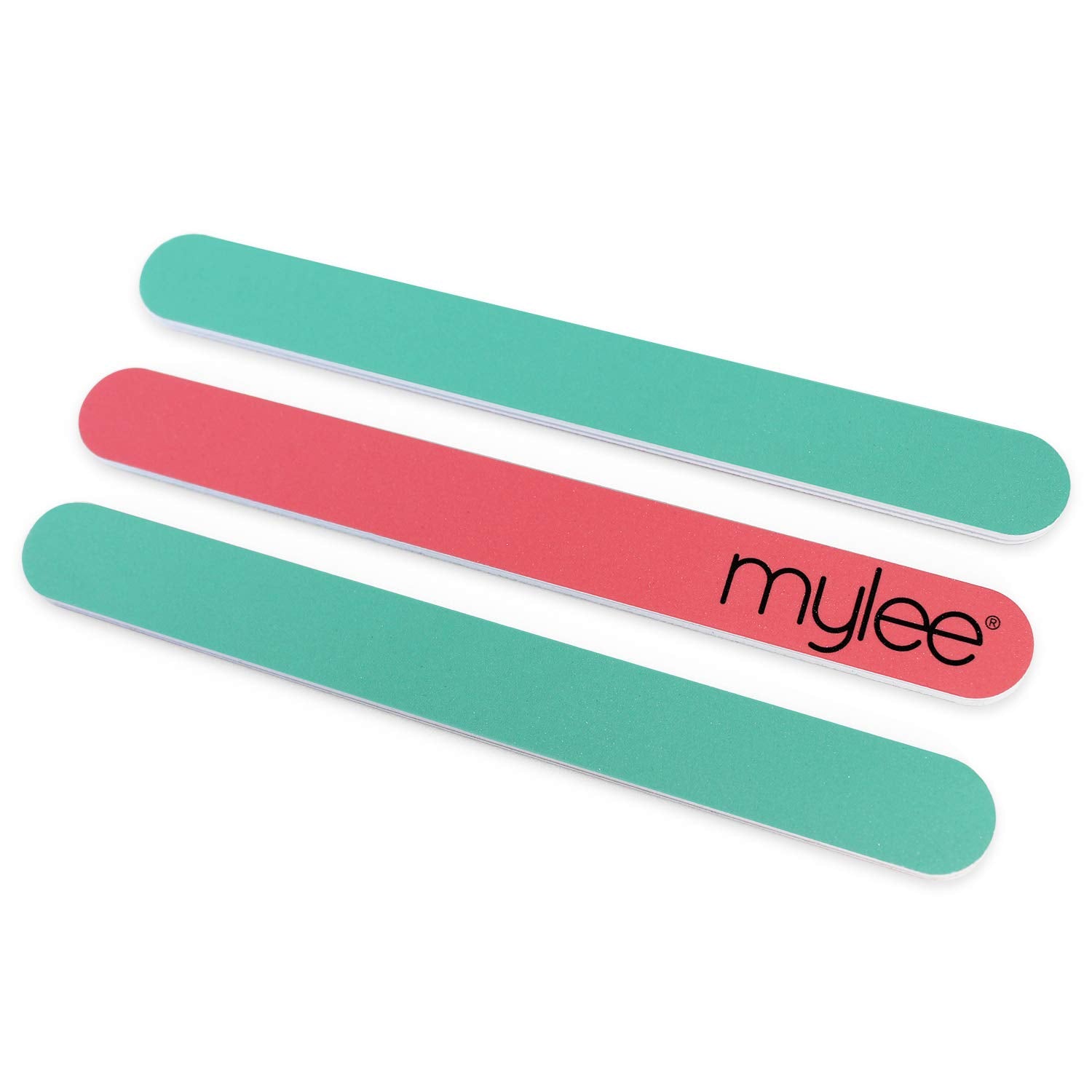 Mylee Double-Sided Nail Files (Pack of 3) – Professional Manicure Prep Tool to Shape and Repair, 180/240 Grit to File and Contour, Suitable for Acrylic, Natural Nails and Gel Polish Removal