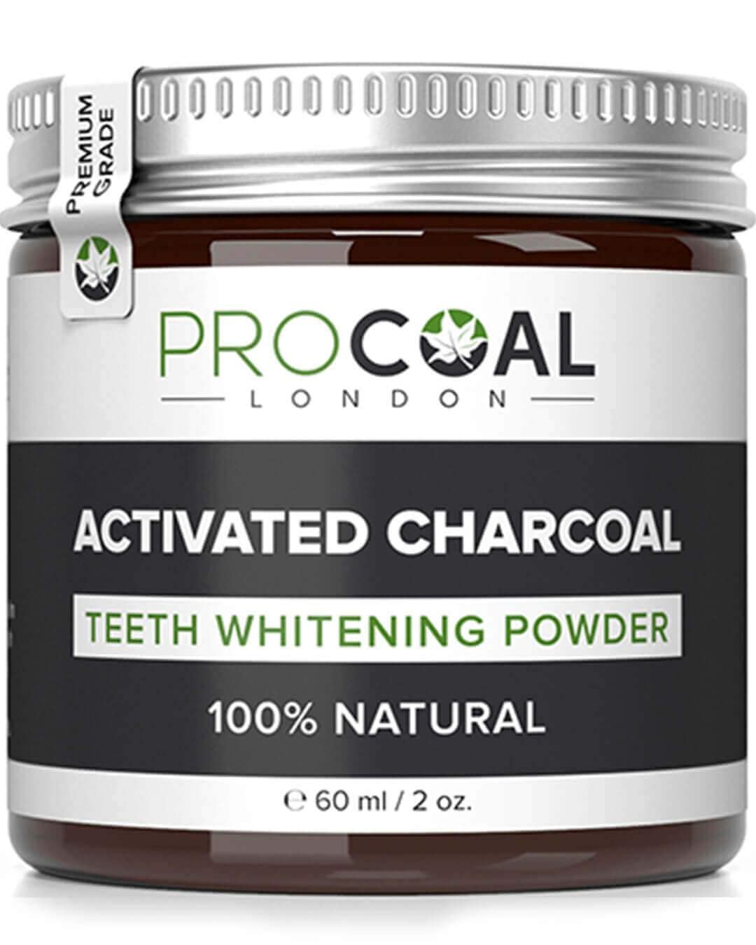 Activated Charcoal Teeth Whitening Powder by Procoal - 100% Natural Charcoal Teeth Whitening Toothpaste, Enamel-Safe, No Additives, No Fillers, No Artificial Flavour, Made in The UK