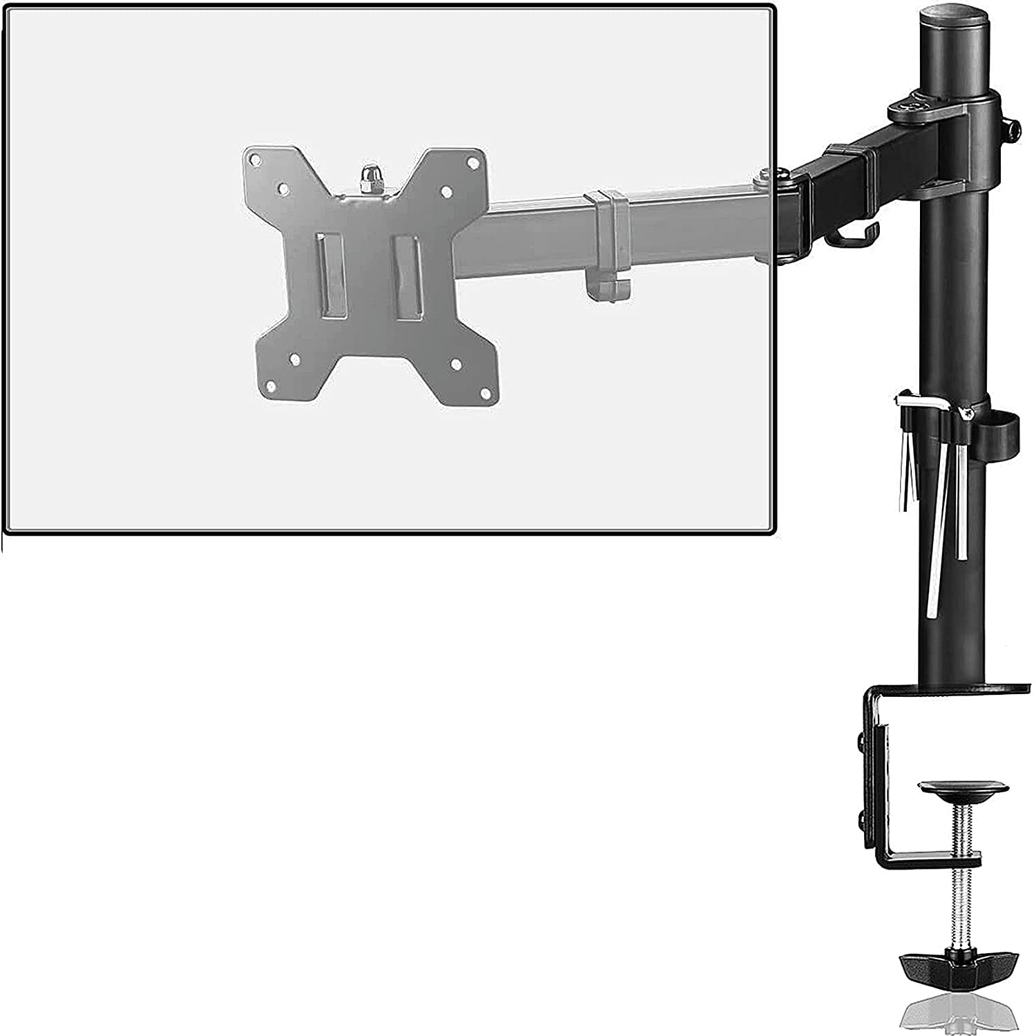 suptek Single Monitor Arm, Monitor Arm Desk Mount for 13-32 inch LCD LED Screens PC Monitor & Projector Stands, Screen Stand for Desk up to 10kg, VESA 75/100mm Monitor Stands