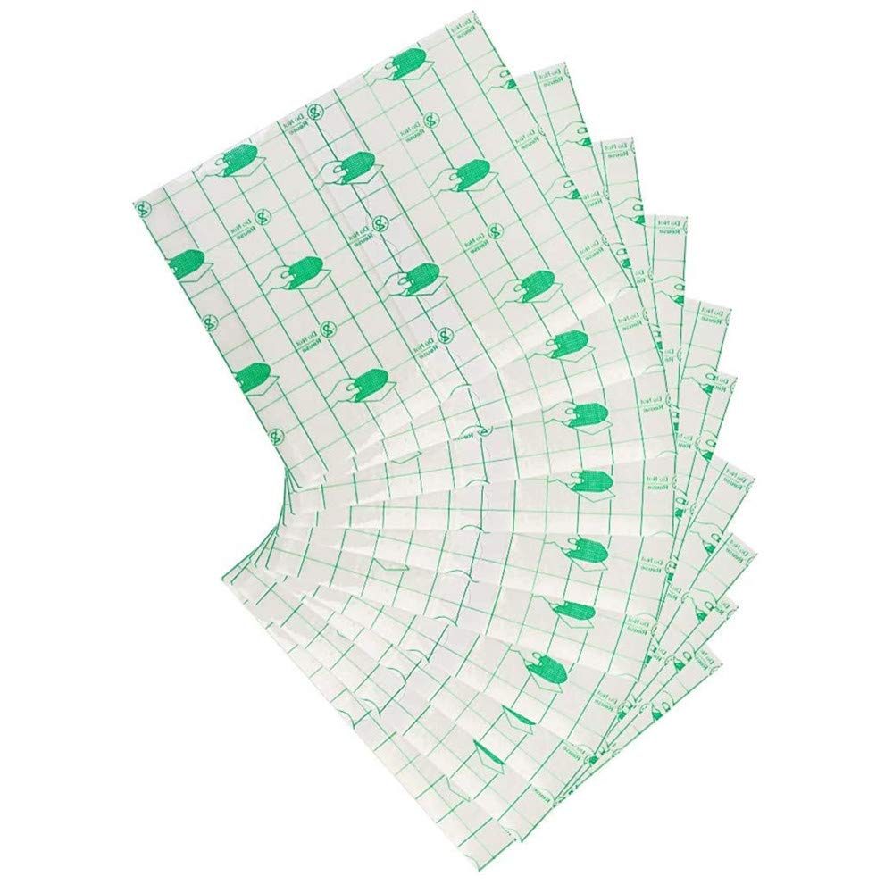 50 Pcs Waterproof Transparent Adhesive, Wound Dressing Tape Fixer Plaster Stretch Fixation Tape Tattoo Aftercare Bandage （10cmX12cm）