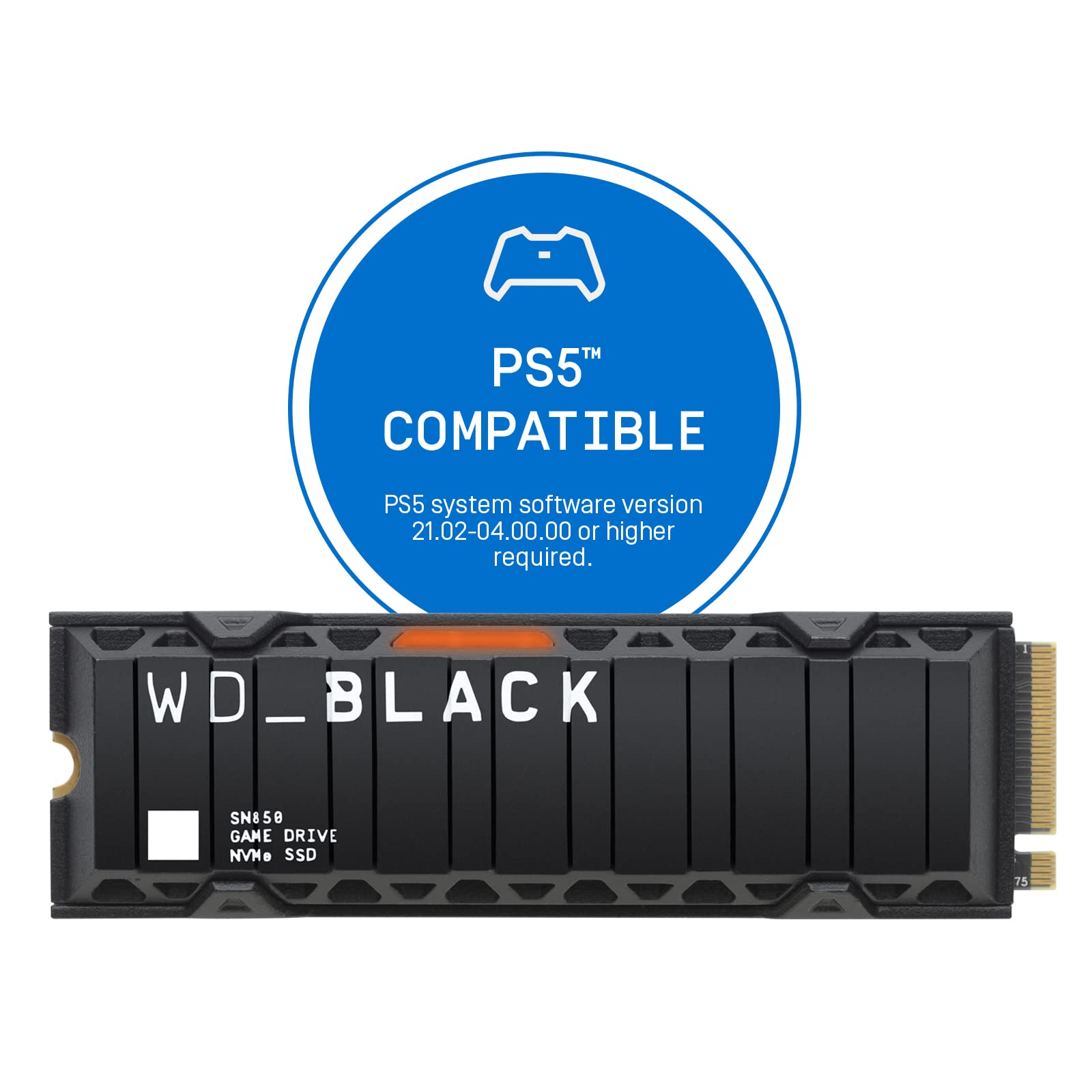 WD_BLACK SN850 500GB M.2 2280 PCIe Gen4 NVMe Gaming SSD with Heatsink - Works with PlayStation 5 up to 7000 MB/s read speed