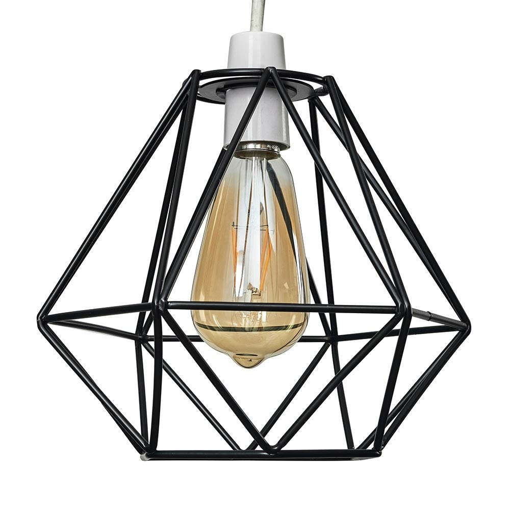 Retro Style Black Metal Basket Cage Ceiling Pendant Light Shade