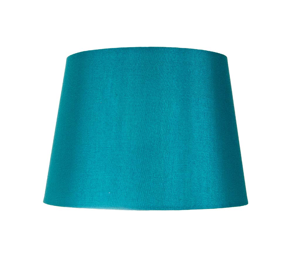 Traditionally Designed Small 8" Lamp Shade in Teal Faux Silk Fabric | 40w Max | 20cm Bottom Diameter by Happy Homewares