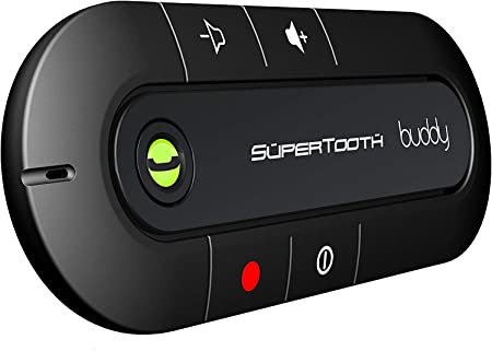 SuperTooth Buddy Handsfree Bluetooth Visor Speakerphone Car Kit for Smartphone Devices, Compatible with iPhone, Samsung, Huawei, Google and Other Mobile Smartphones - Black