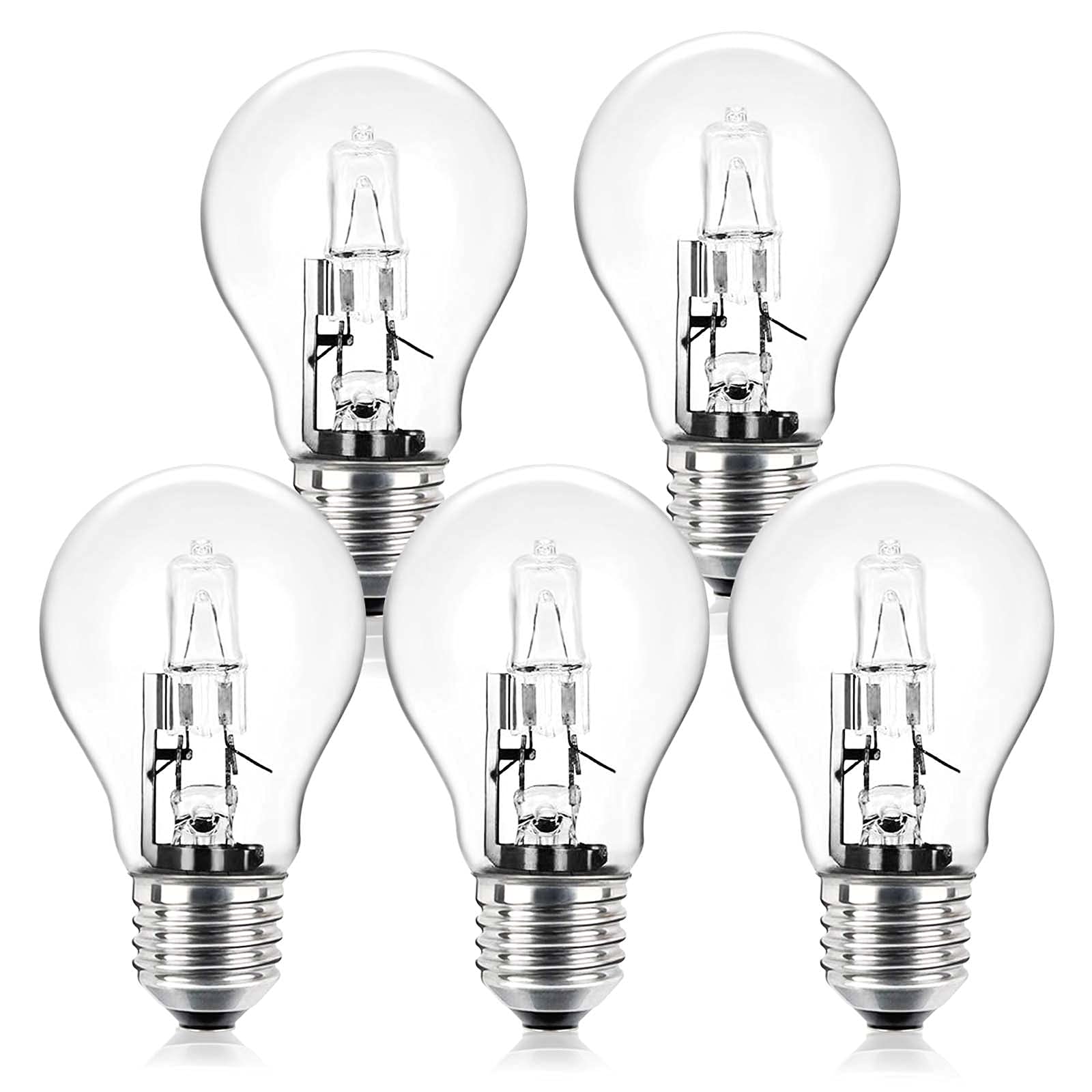 Dimmable ES Edison Screw Light Bulb, A55 E27 28 Watt Halogen Light Bulbs, 350Lumen, E27 2800K,110V-230V Halogen Classic Full Spectrum Eye Protection Lantern Bulb, 5 Pack