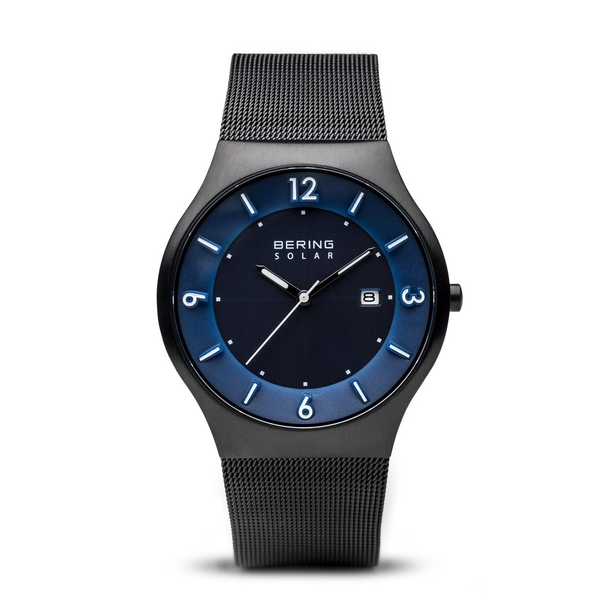 BERING Mens Analogue Solar Collection Watch with Stainless Steel Strap and Sapphire Crystal