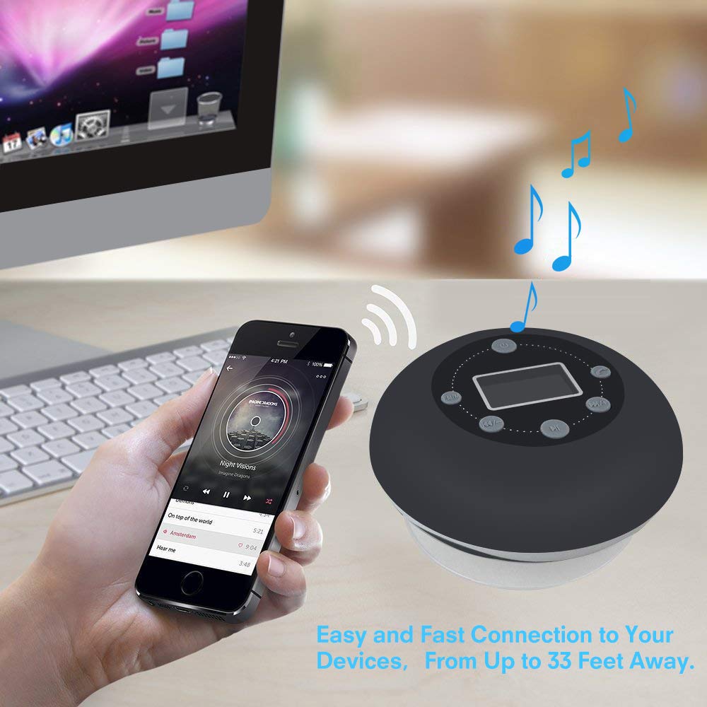 Shower Radio Bluetooth Speaker 5.0, JoyGeek Waterproof Wireless Bathro