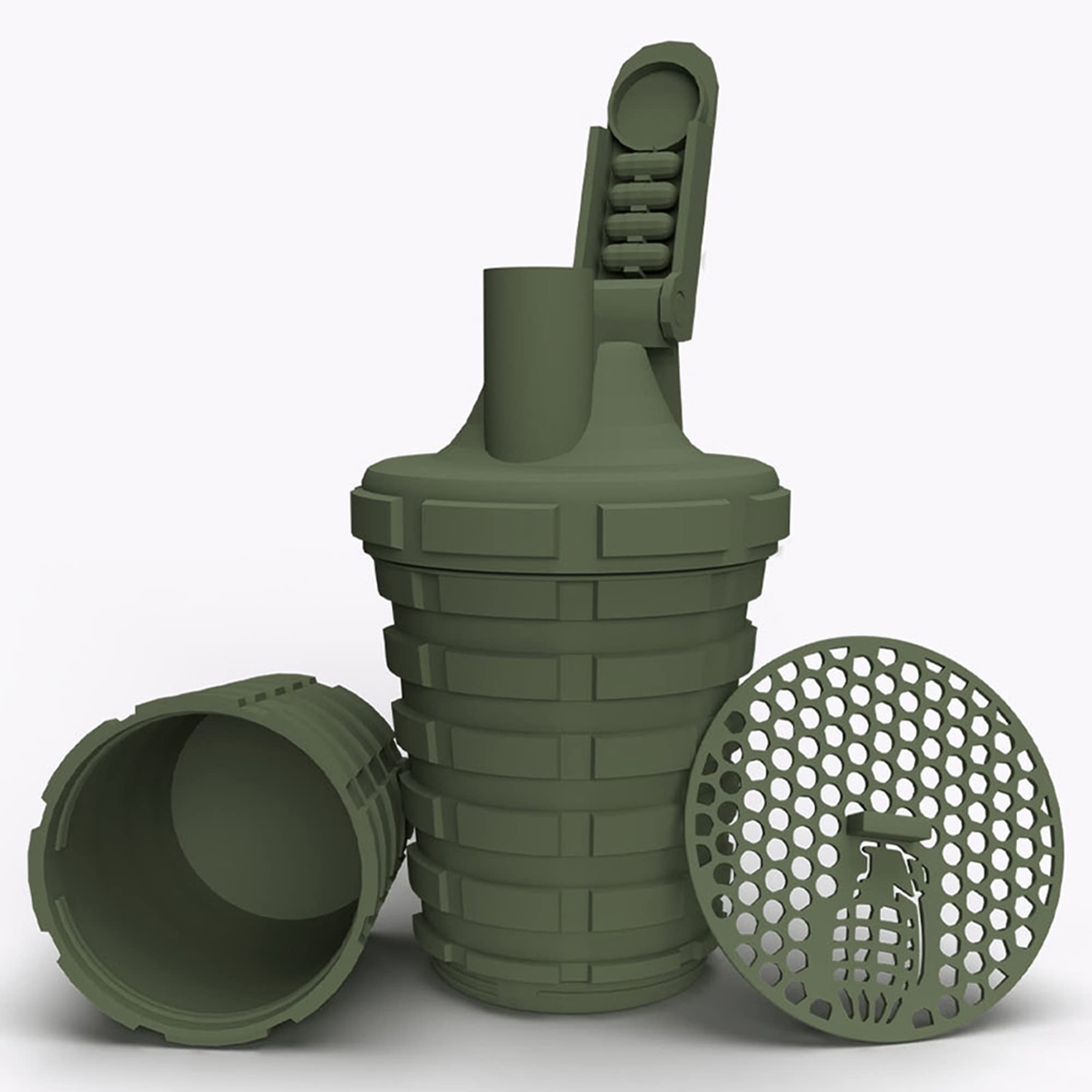 Grenade Shaker with Grenade Capsule Storage Facility, Army Green