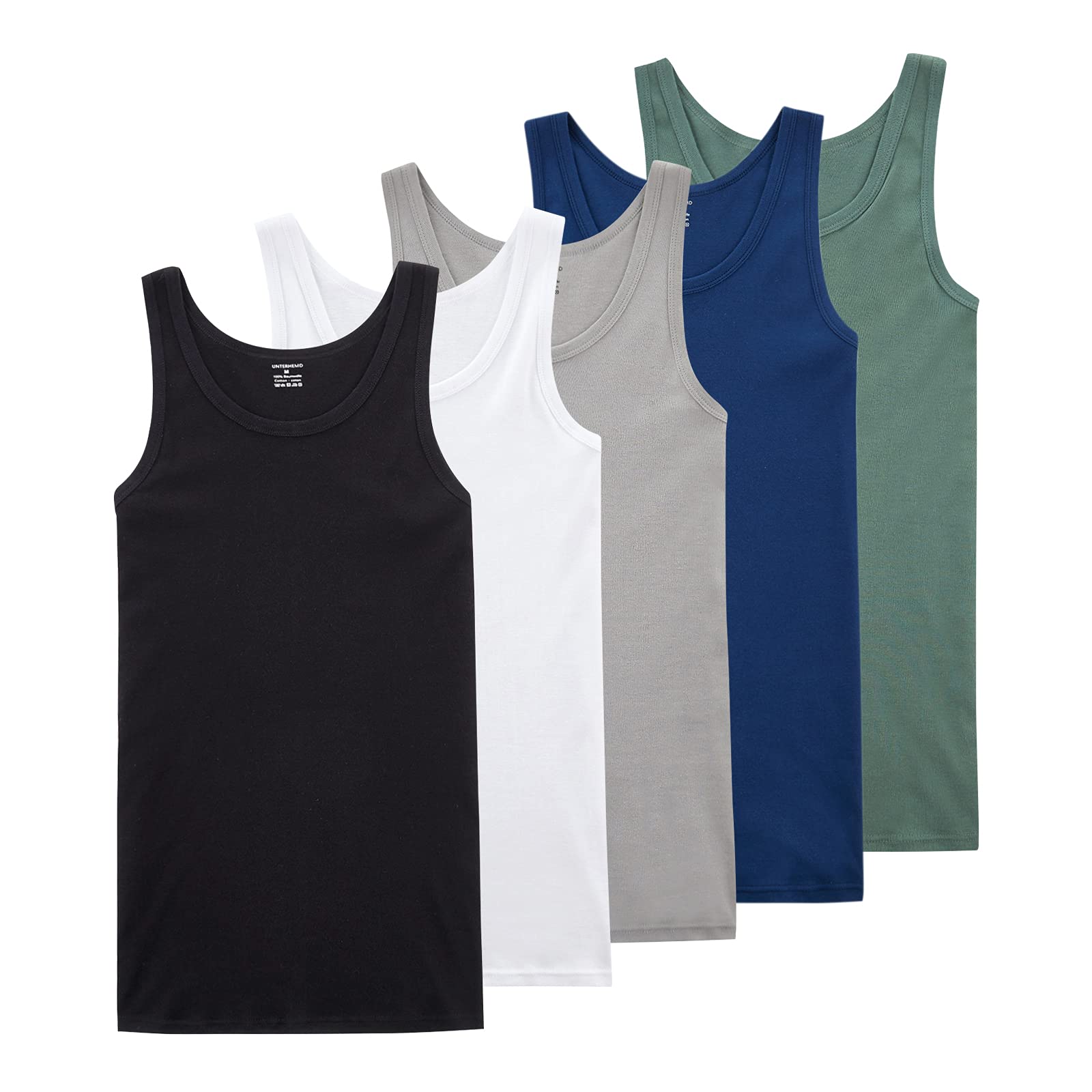 PAUNEW 100% Cotton Men's Vest 5 Pices Packs Confortable Muscle Tops Sleeveless Shirt