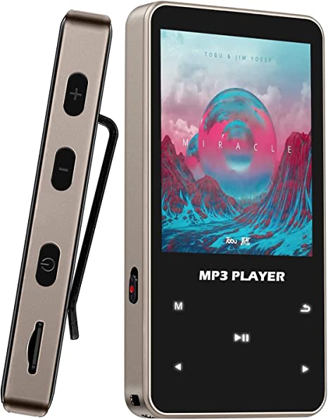 Aiworth 32GB MP3 Player Bluetooth 5.0 - Portable Multifunctional MP4 Player with FM Radio, Recorder, Mini Lossless Music Player for Sports and Running, Supports Up to 128GB