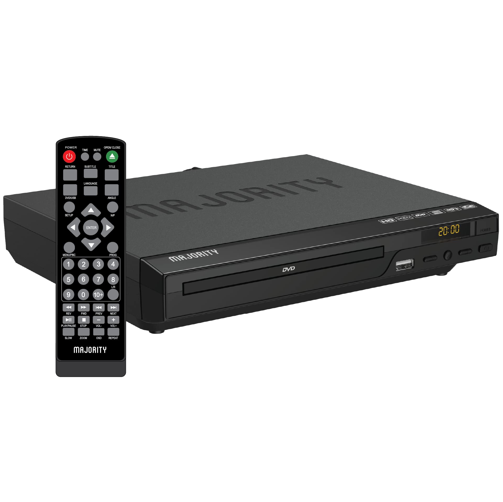 Majority DVD Player for TV | HDMI and RCA Ports | Multi Region | Slim Design with Remote Control