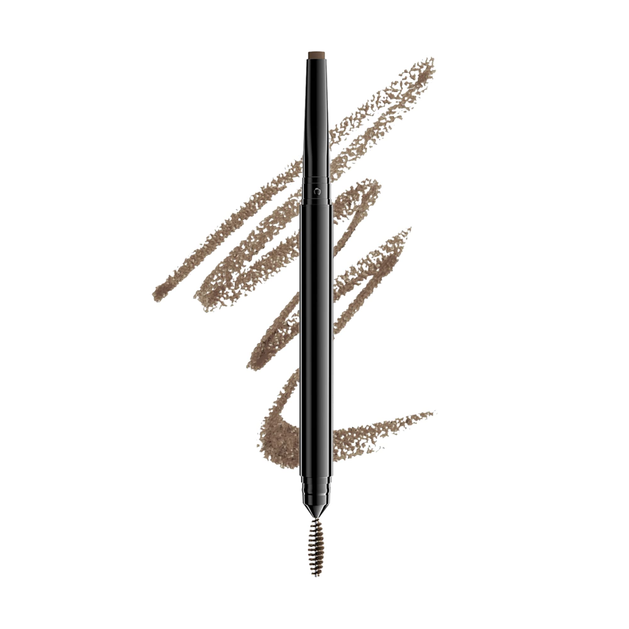 NYX Professional Makeup Precision Brow Pencil, Dual Ended with Flat Tip Pencil and Spoolie Brush, Vegan Formula, Shade: Ash Brown