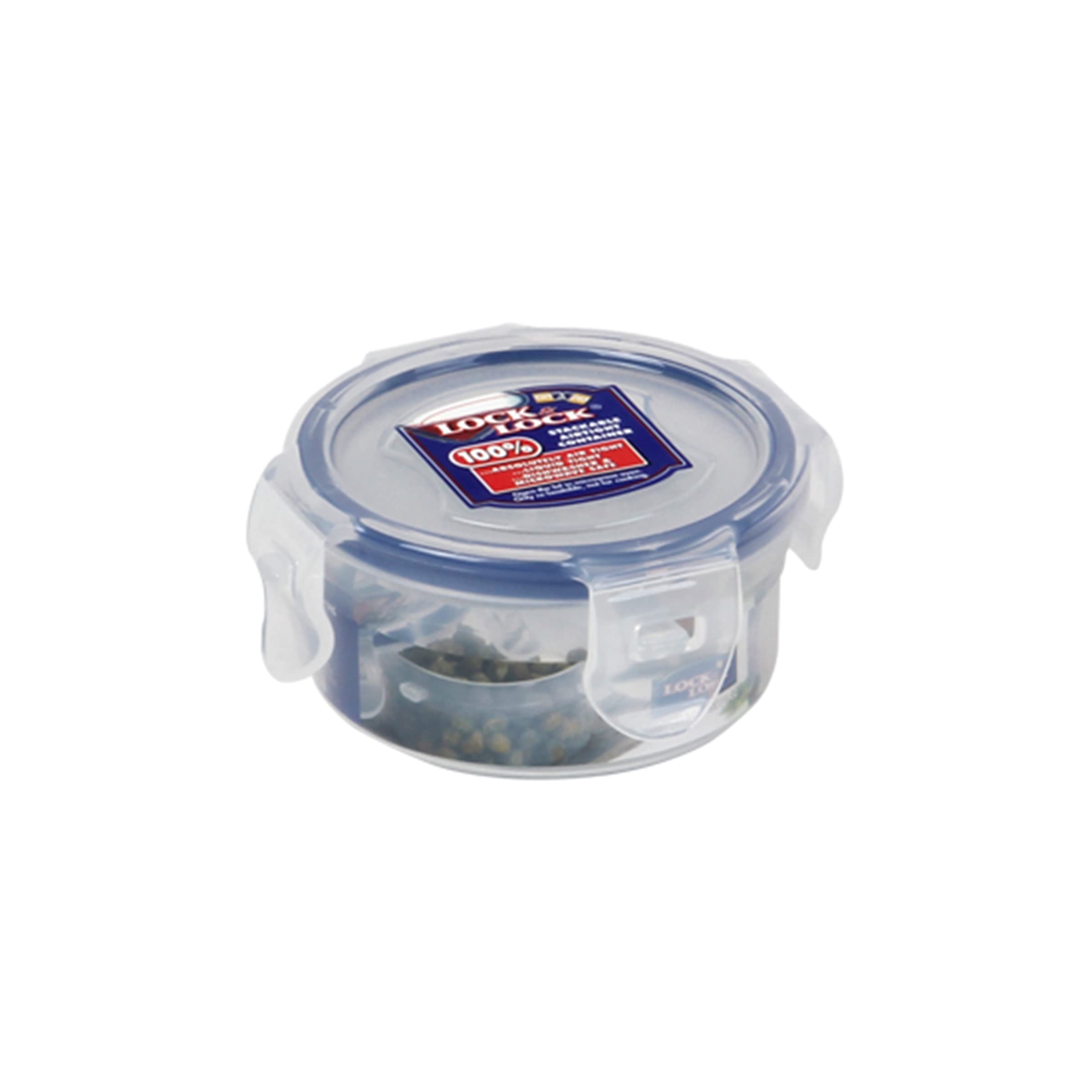 Lock & Lock HPL931 Round Storage Container - Clear/Blue, 100 ml