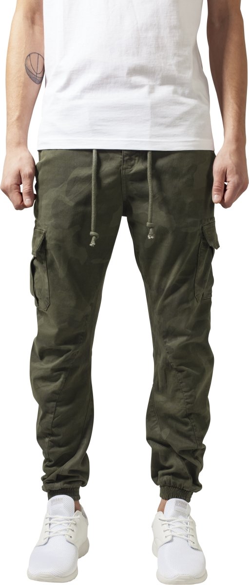 URBAN CLASSICS Men's Cargo Trousers, Cargo Joggers with Military Print, Comfortable Combat Trousers for Men, Joggings Bottoms with Elastic Leg Opening Available, Sizes: 28-44