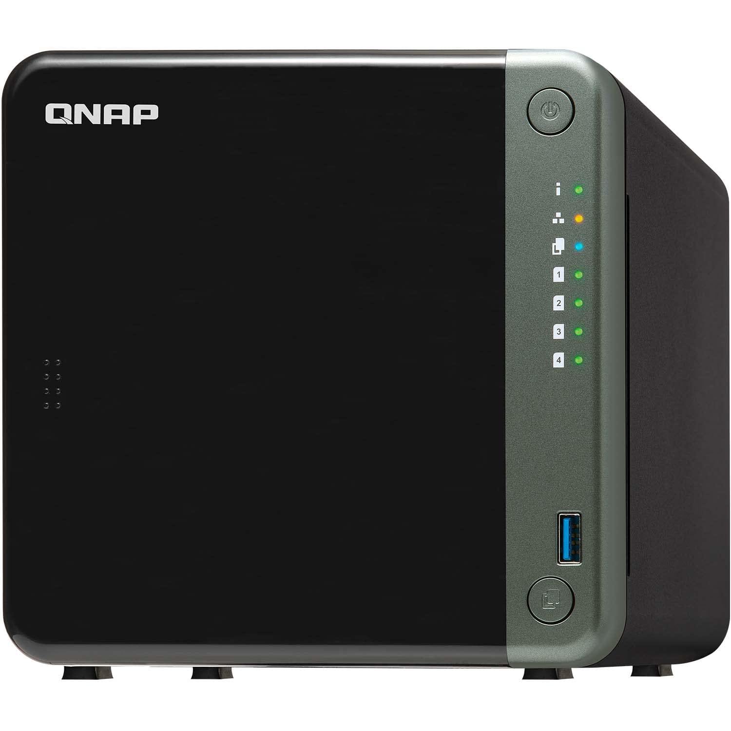 QNAP TS-453D-4G 4 Bay Desktop NAS Enclosure - With 2.5 GB E Connectivity, 4 GB RAM, Intel Celeron Quad-Core, 2.0 GHz Processor - for Professionals, Supporting PCIe Expansion