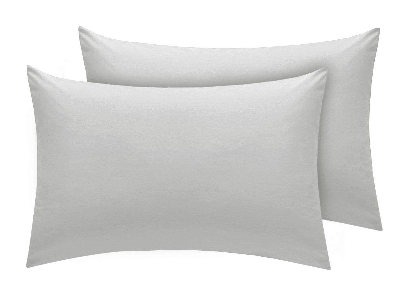 Indus Textiles Percale Pair Of Housewife Pillowcases - Light Grey