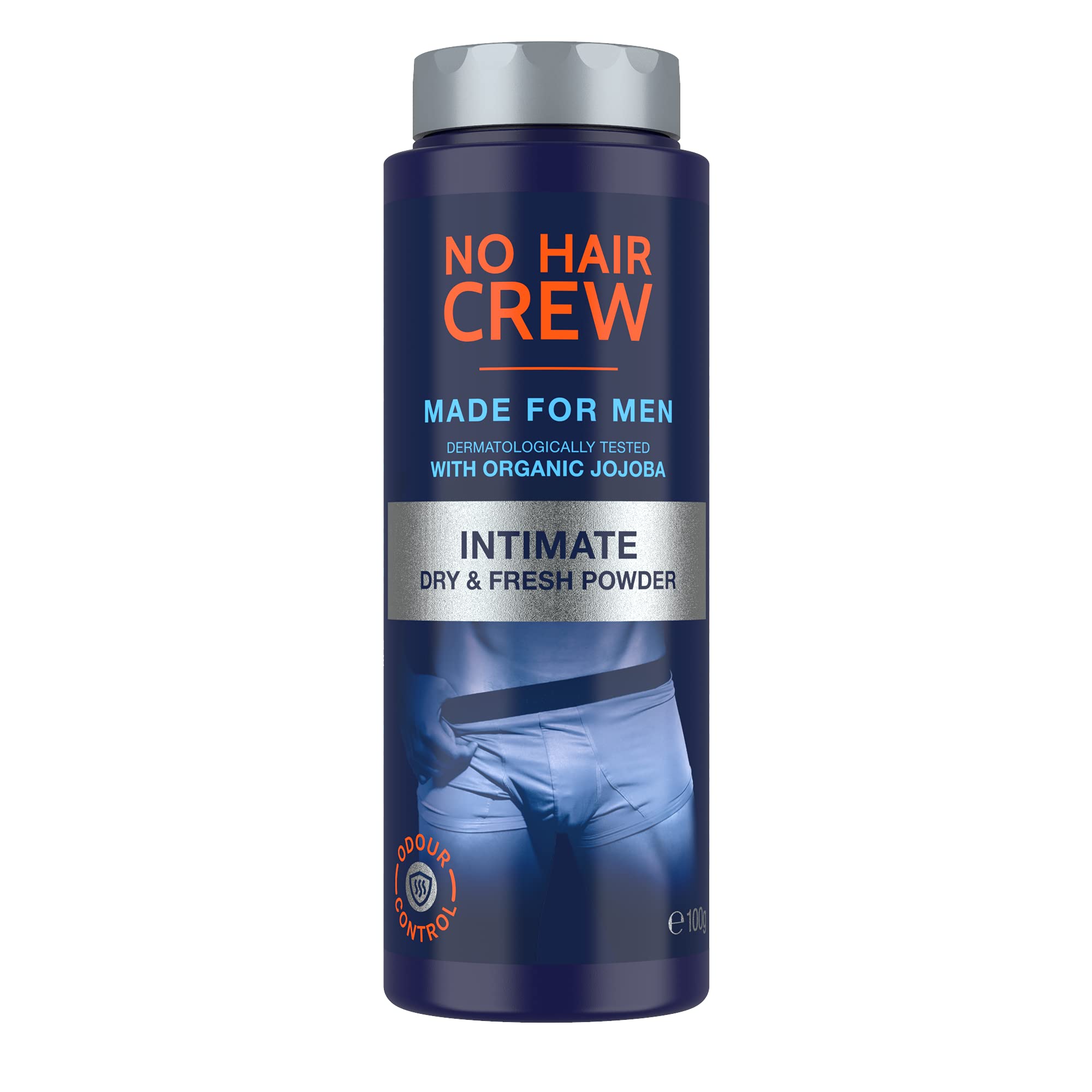 NO Hair Crew Intimate Dry & Fresh Powder. Premium talcum Free Body Powder for Sensitive Areas. Made for Men. 100 g.