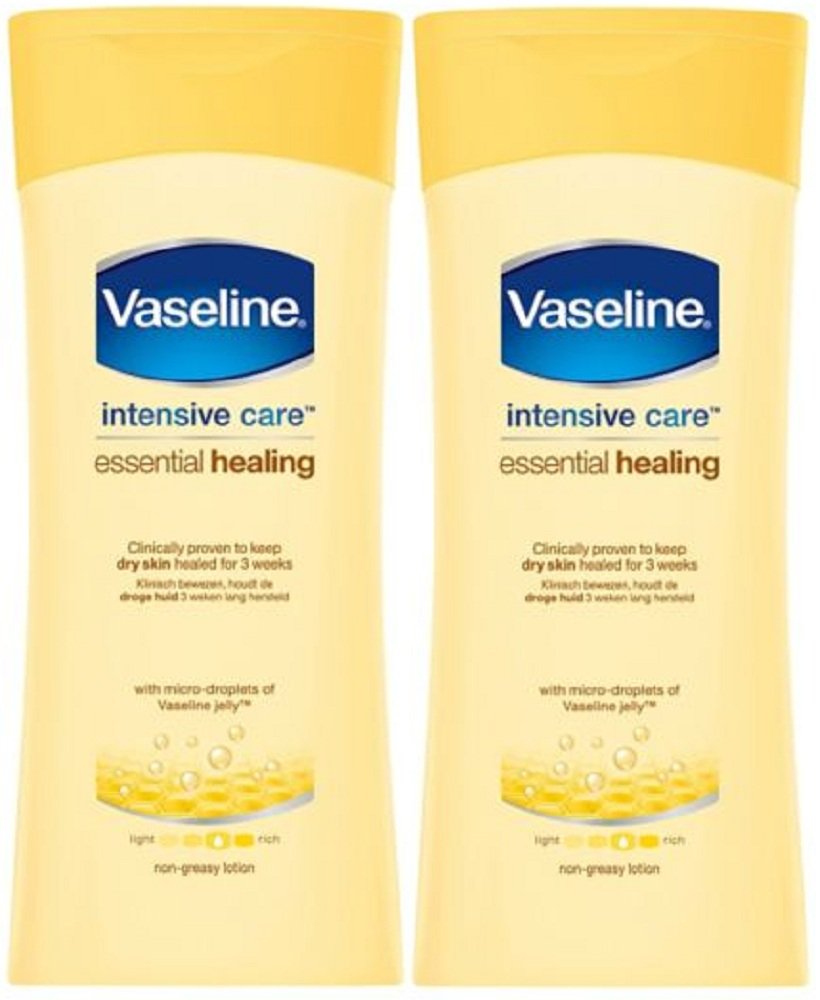 x2 Vaseline Intensive Care Essential Healing Dry Skin Body Lotion 200ml
