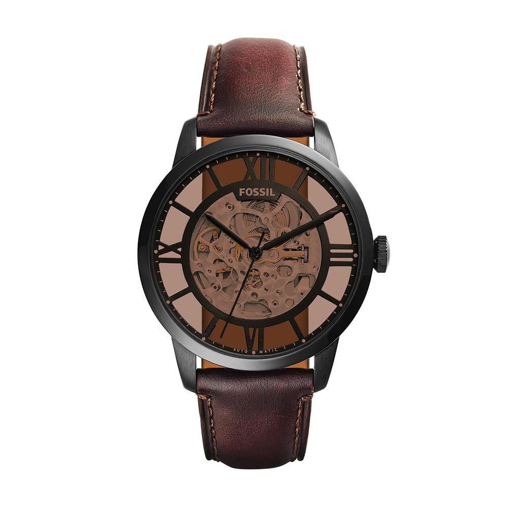 Fossil Men's Analog Automatic Watch with Leather Strap ME3098